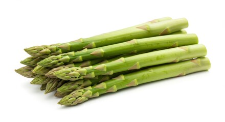 Fresh green asparagus spears isolated on white background for culinary inspiration