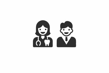 creative medical nurse dentist icon concept