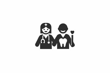 creative medical nurse dentist icon concept