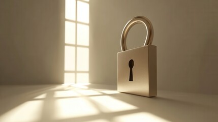 Fototapeta premium 3D Soft Light Lock with Clean Background