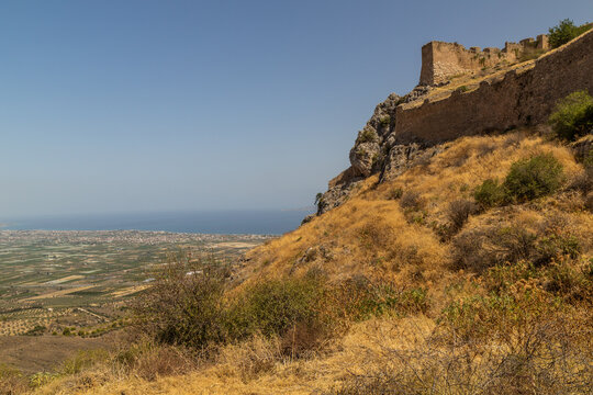 View from Acrocorinth (acropolis of ancient Corinth), Greece