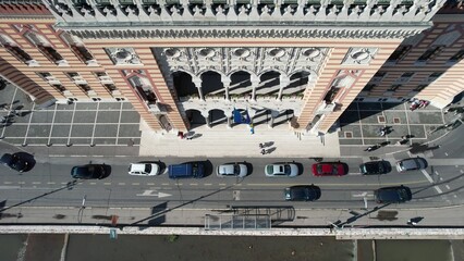 Fototapeta premium Aerial Sarajevo City Hall