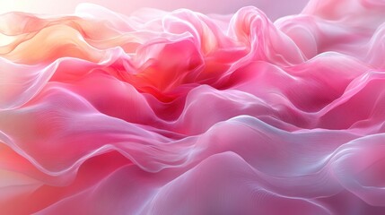 Fototapeta premium Abstract pink and orange fabric waves.