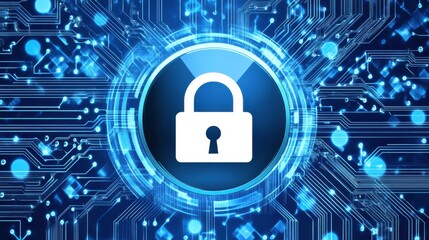 Digital Protection Interface on Clean Background