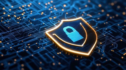 Digital Security Concept with Bright Technology Overlay