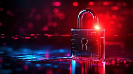 Dynamic Security Lock on Isolated Soft Light Background