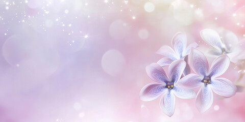 Soft pastel flowers with sparkling bokeh background