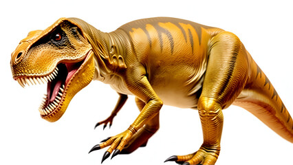 The dinosaur Tyrannosaurus Rex or T-rex is standing with powerful jaws in isolated transparent...