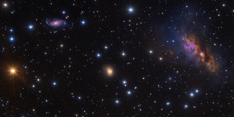 Vast night sky filled with distant galaxies and stars