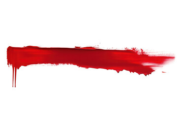 a thin strip of red paint on white background, png, no background, on transparent background, isolated
