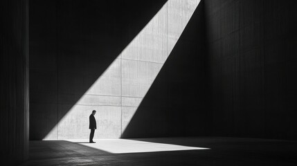 Minimalist Management Reflection in High Contrast Light