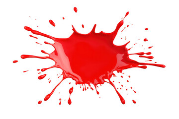 Red paint splatters on the white wall, on the floor, on white background, png, no background, on transparent background, isolated