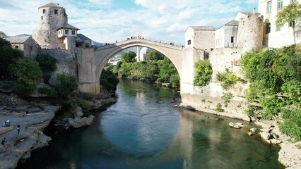 Fototapeta premium Aerial Bridge Of Mostar