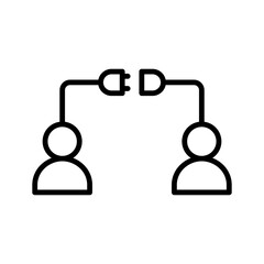 Obraz premium interaction between two people icon vector design illustration template in trendy style