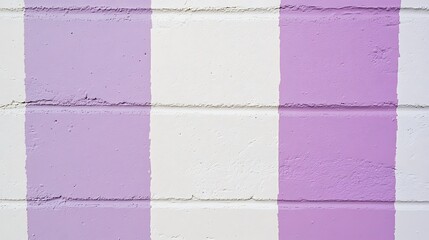 Fototapeta premium Painted Brick Wall With Vertical Lilac Stripes