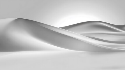 Abstract Grey Landscape Soft Waves Minimalist Design