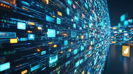 Modern Technology and Protection Concept Illustration