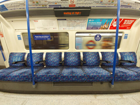 Empty tube train seats - London Underground