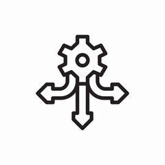 Business process optimization settings management icon vector sign
