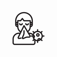 runny nose bacteria illness patient icon vector sign