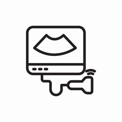 ultrasound machine medical equipment monitoring device system icon vector sign
