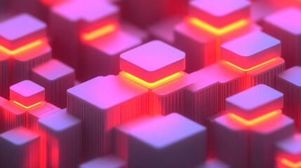 Obraz premium Abstract Digital Cloud Platforms with Ambient Light