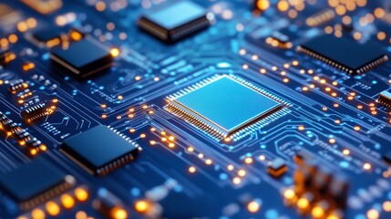 Obraz premium Abstract Microchip Textures in Digital Technology Setting