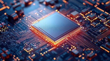 Abstract Tech Circuit Animation in Bright Light