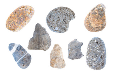 Stones isolated on white background
