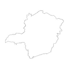Minas Gerais state blank outline map