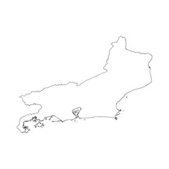 Rio de Janeiro state blank outline map