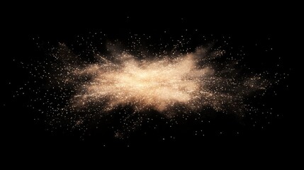 Dynamic fire sparks and flames isolated on a black background.

