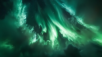 Fototapeta premium Vibrant multicolored filaments floating in the darkness, smoke, vapors, auroral displays. Auroral. Illustration