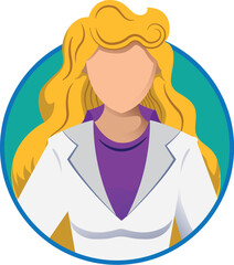 Illustration of a blonde female doctor, nurse. Ideal for catalogs, newsletters and medical guides
