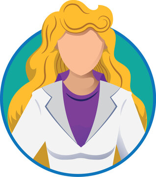 Illustration of a blonde female doctor, nurse. Ideal for catalogs, newsletters and medical guides