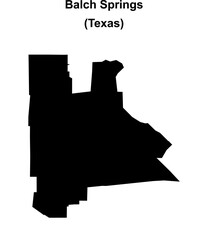 Obraz premium Balch Springs (Texas) blank outline map
