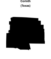 Corinth (Texas) blank outline map