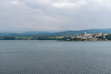 View of the town of Castropol, Asturias, Spain