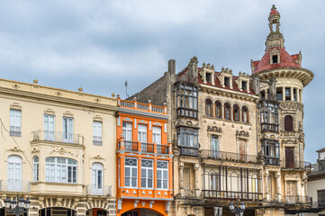 Fototapeta premium Buildings in the historic center of Ribadeo, Spain
