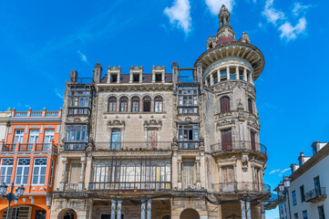 Buildings in the historic center of Ribadeo, Spain