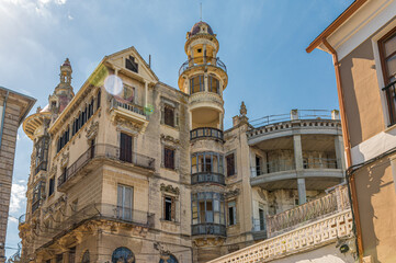 Buildings in the historic center of Ribadeo, Spain