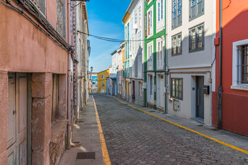 Colorful streets in the old town of Ribadeo, Spain