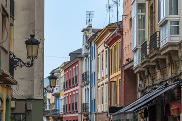 Colorful streets in the old town of Ribadeo, Spain