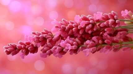 Obraz premium Pink Lavender Flowers Blossom Close Up Image