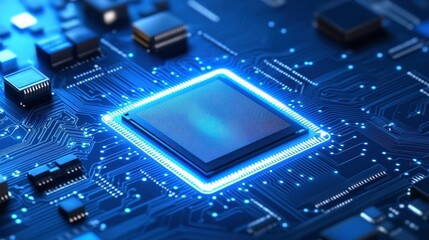 Layered Microchip Visuals in Bright Tech Setting