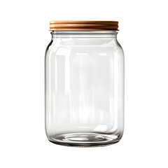 Empty closed jar with transparent iron lid for canning on transparent background, png