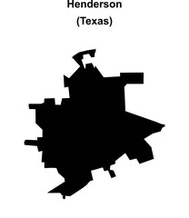 Henderson (Texas) blank outline map