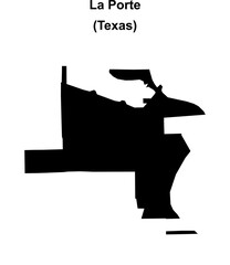 La Porte (Texas) blank outline map