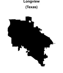 Longview (Texas) blank outline map