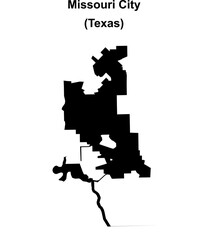 Missouri City (Texas) blank outline map